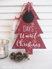 Advents-Countdown Adventskalender Kreide Tafel Weihnachten Schild Holz rot Sterne