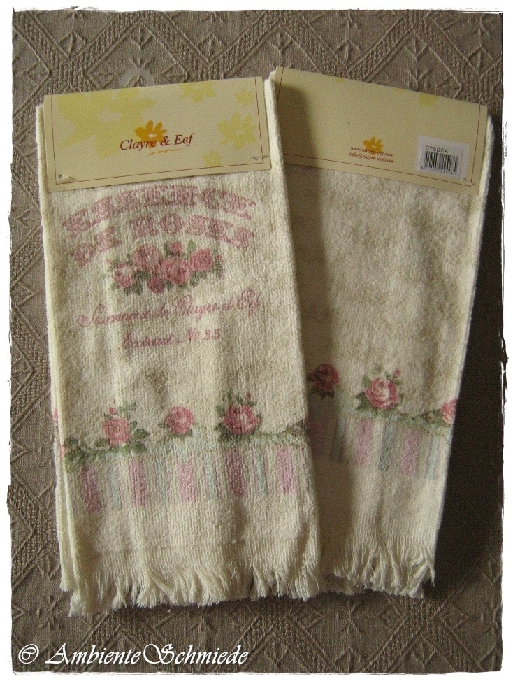 Gästetuch Handtuch Rose Frotteé 30 x 50 Towel Bad Shabby Landhaus Vintage 