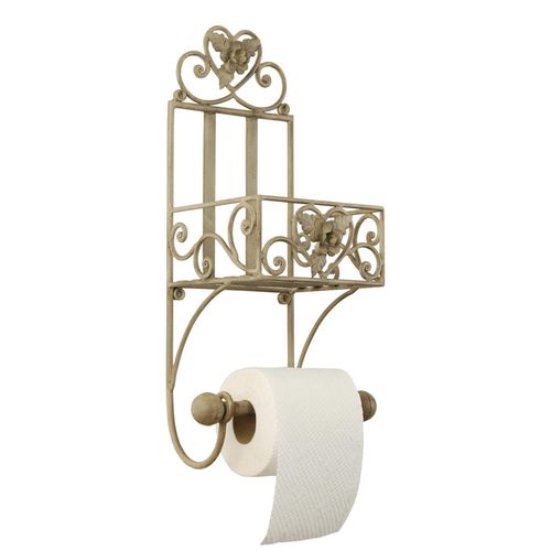 CLAYRE & EEF Toilettenpapierhalter mit Ablage VINTAGE ROSE Shabby Landhaus antik