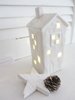 LED Porzellan Haus Lichter-Haus Licht beleuchtet Laterne weiß Deko Weihnachten Shabby Landhausstil